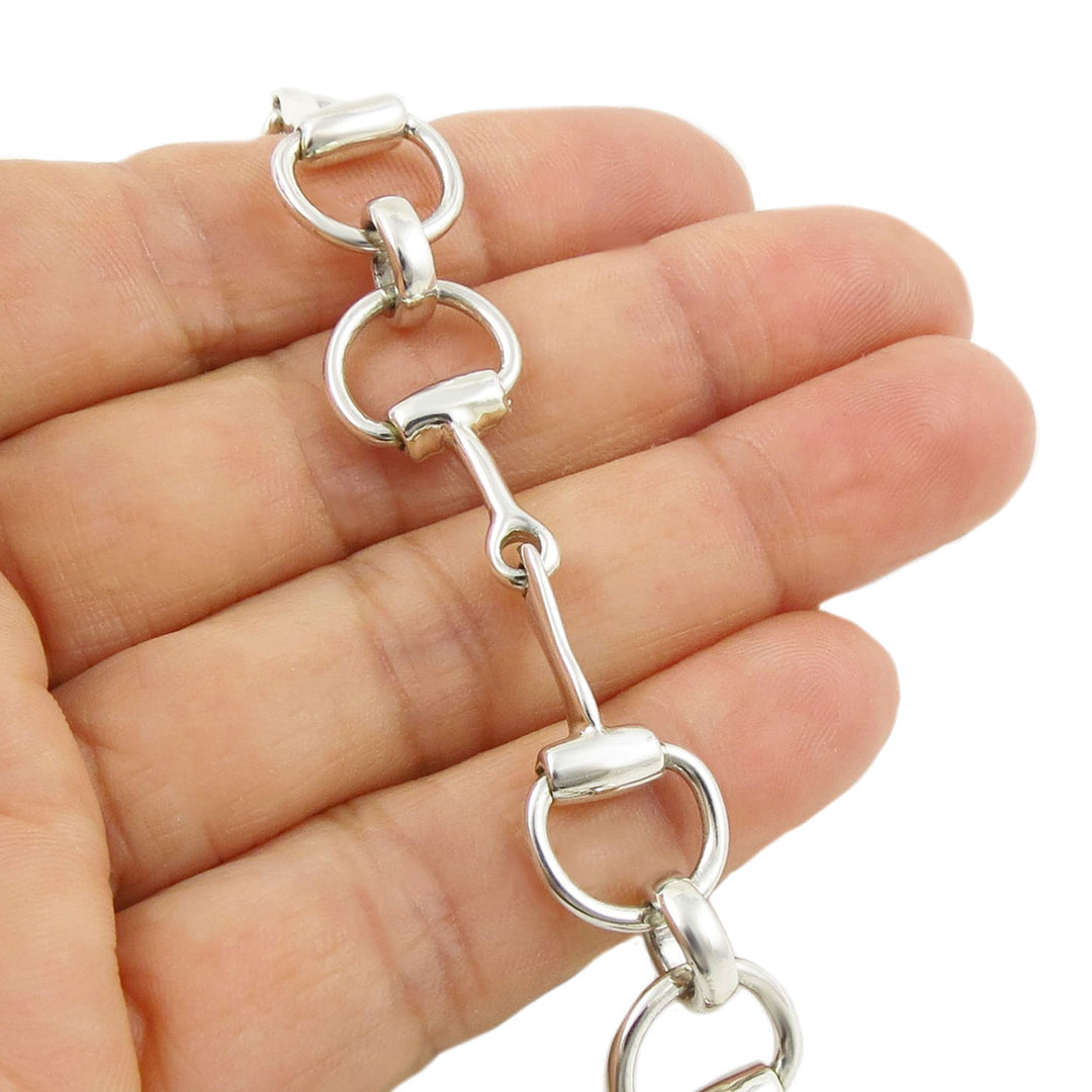 Slender Silver Horse Snaffle Bracelet - Handmade Jewellery