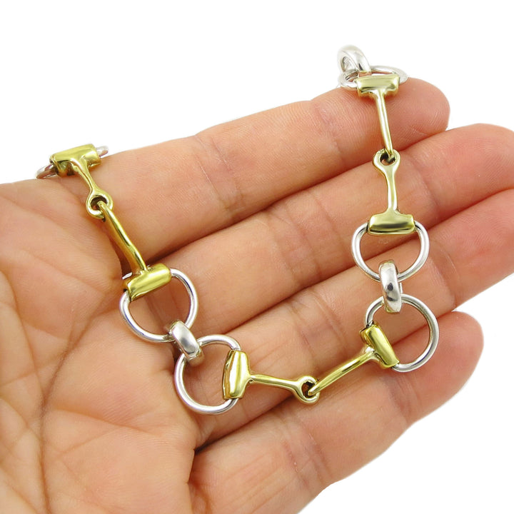 Two Tone Horse Equestrian Snafflebit Bracelet - Handmade