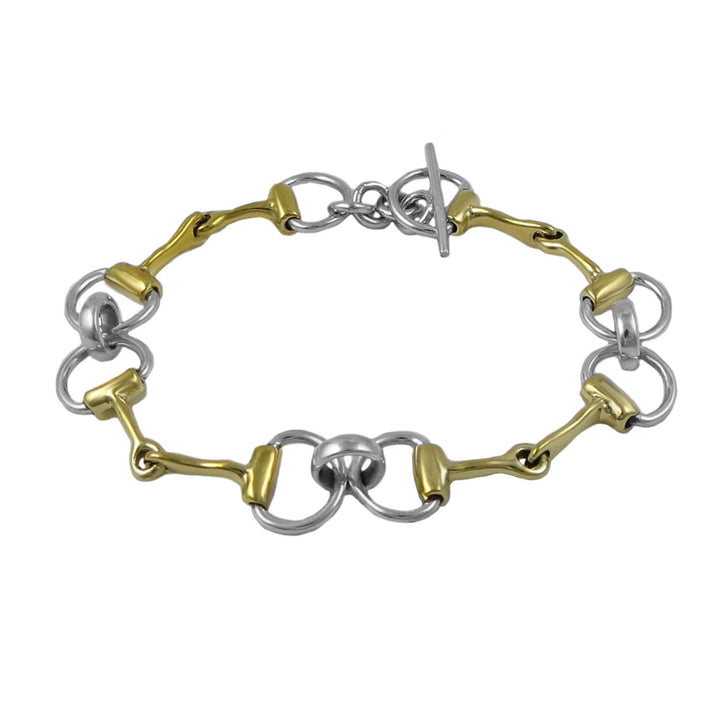 Two Tone Horse Equestrian Snafflebit Bracelet - Handmade