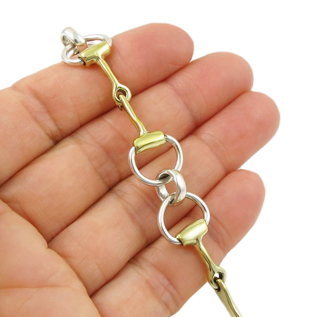 Two Tone Horse Equestrian Snafflebit Bracelet - Handmade