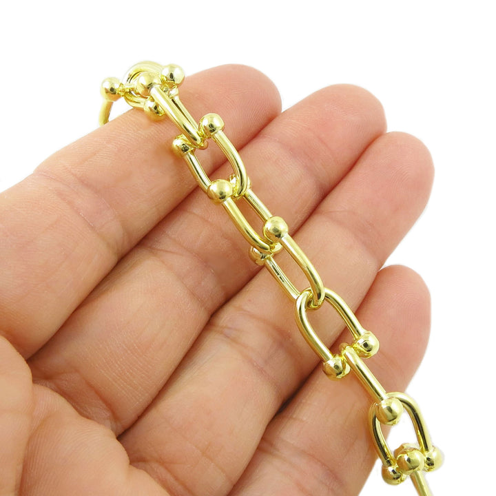 Gauge Link Bracelet in 14ct Gold Vermeil Sterling Silver