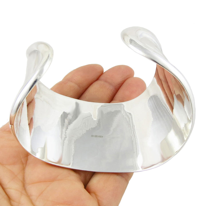 Sterling Silver Bracelet Ripple Cuff - Handmade Jewellery