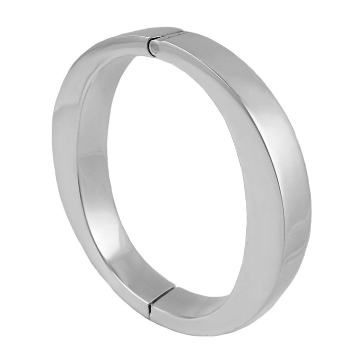 Chunky Hinged Oval Sterling Silver Bracelet