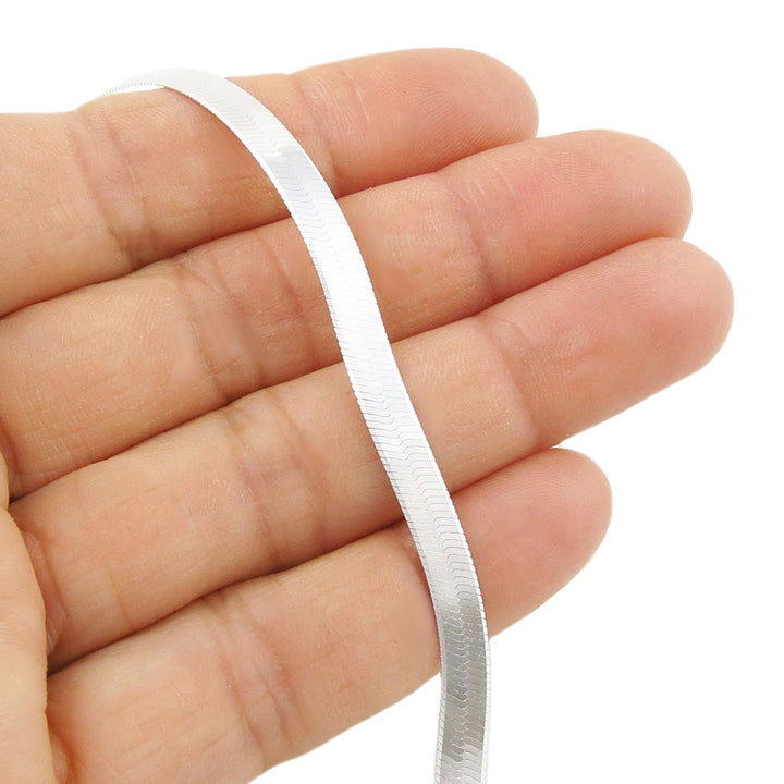 Herringbone Chain Necklace in 925 Sterling Silver