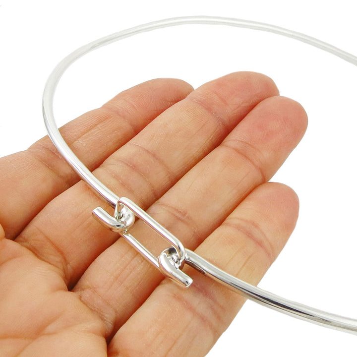 Minimalist Sterling Silver V Shaped Choker Necklace