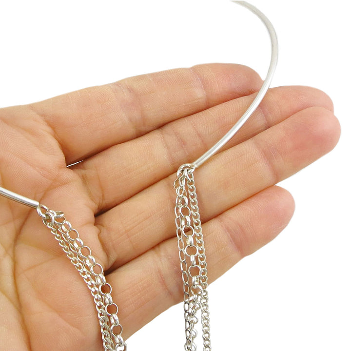 Sterling Silver Chain Choker Torc