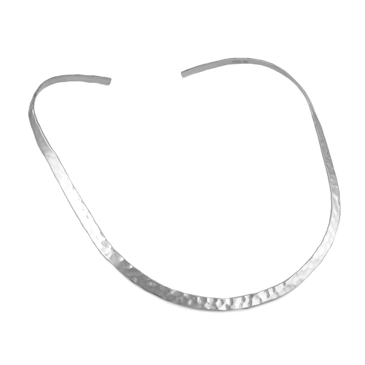 Hammered Sterling Silver Choker Necklace