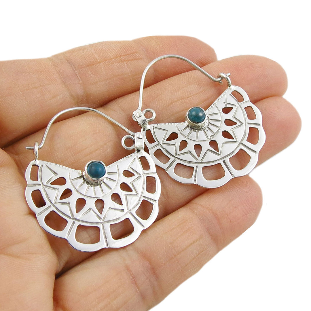 Wide Sterling Silver Creole Hoop Earrings