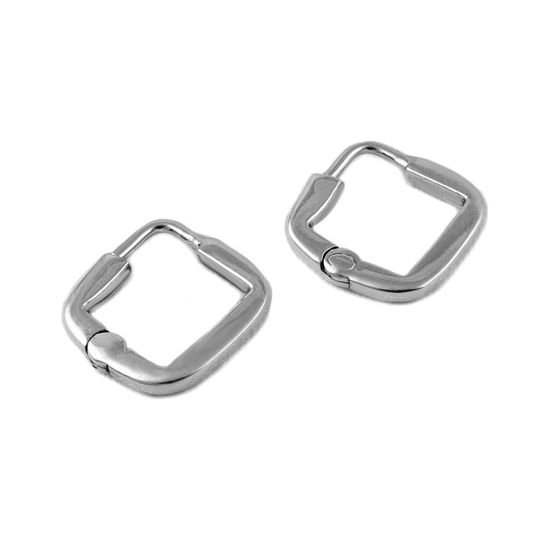 Small 925 Silver Hinged Square Hoop Earrings
