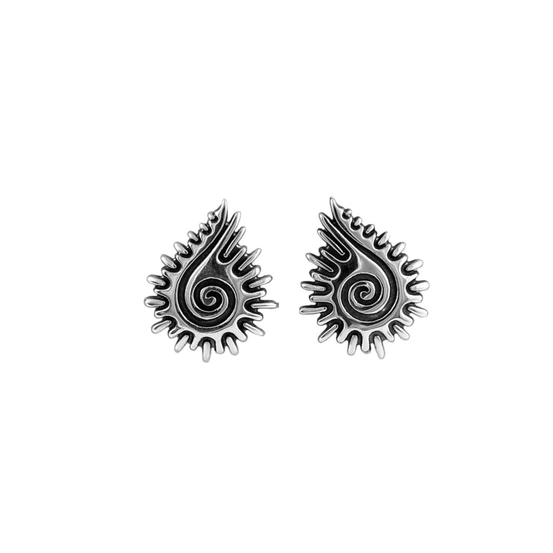 Maria Belen Designer Sterling Silver Seashell Earrings