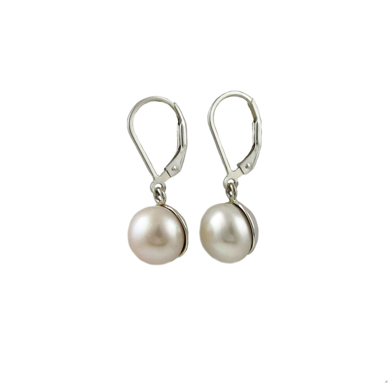 Sterling silver pearl deals dangle earrings