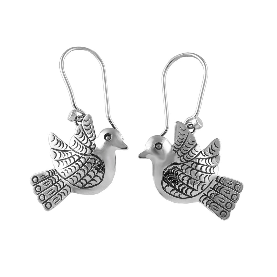Maria Belen Taxco 925 Silver Lovebird Earrings