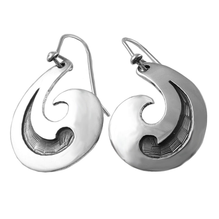 Maria Belen Taxco Designer 925 Sterling Silver Curved Earrings