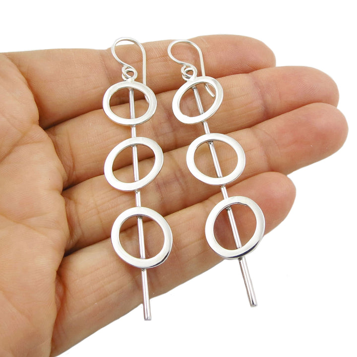 Organic Silver Drop Earrings