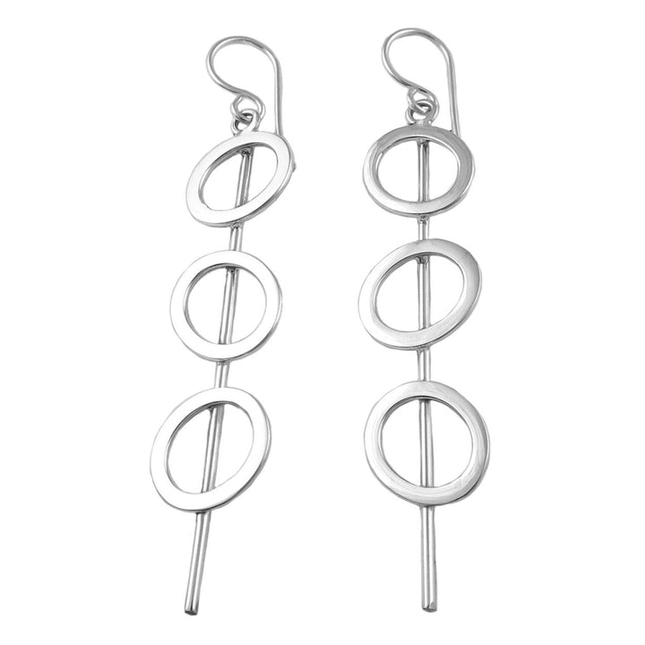 Organic Silver Drop Earrings