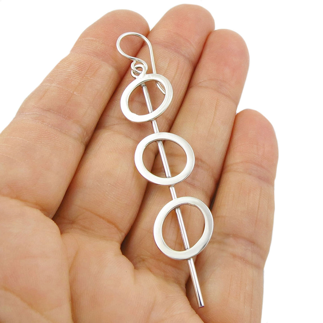 Organic Silver Drop Earrings