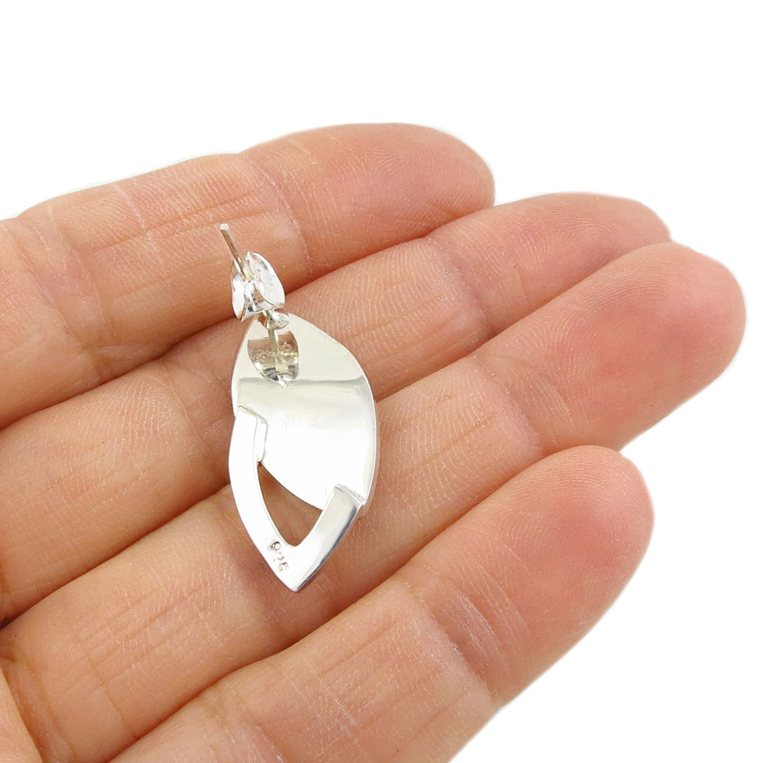 Curved Silver Tree Leaf Earrings