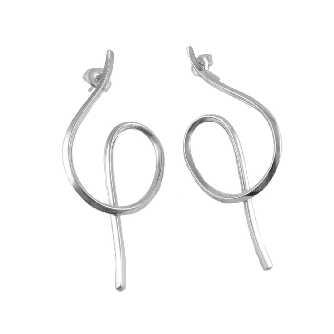 Minimalist Curved 925 Silver Hoop Earrings