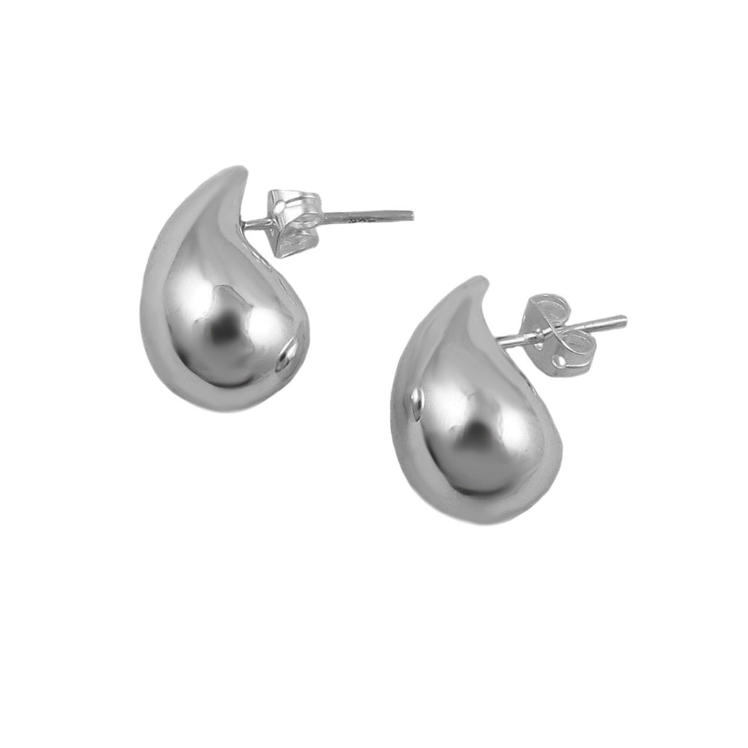 Large Silver Teardrop Earrings