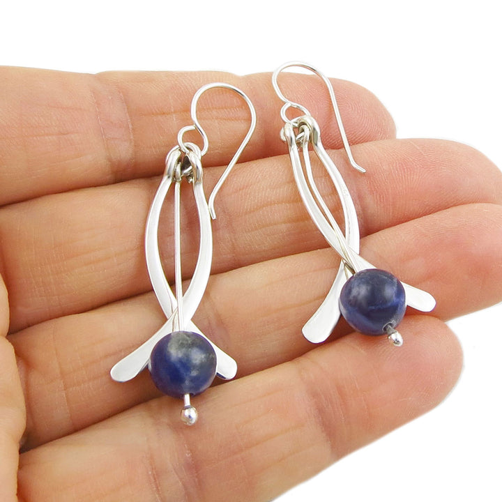 Lapis Lazuli Silver Earrings