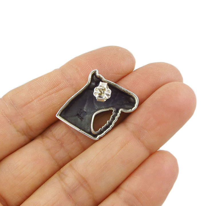 Equestrian Horse Earrings in Sterling Silver