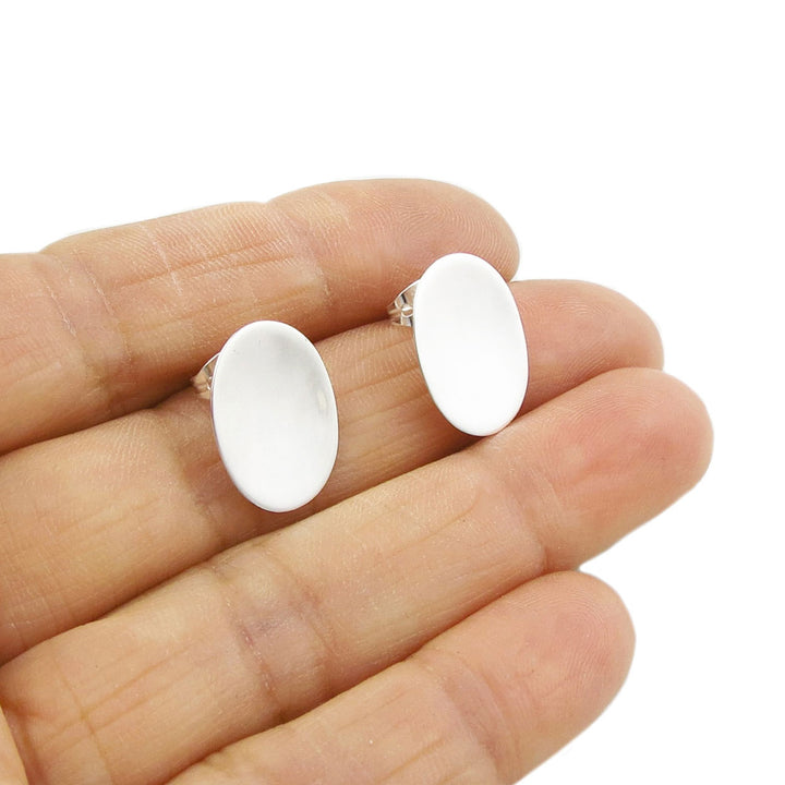 Sterling Silver Oval Earrings