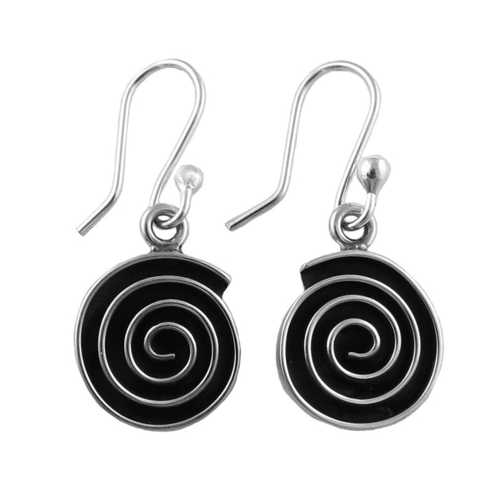 Silver Spiral Labyrinth Earrings