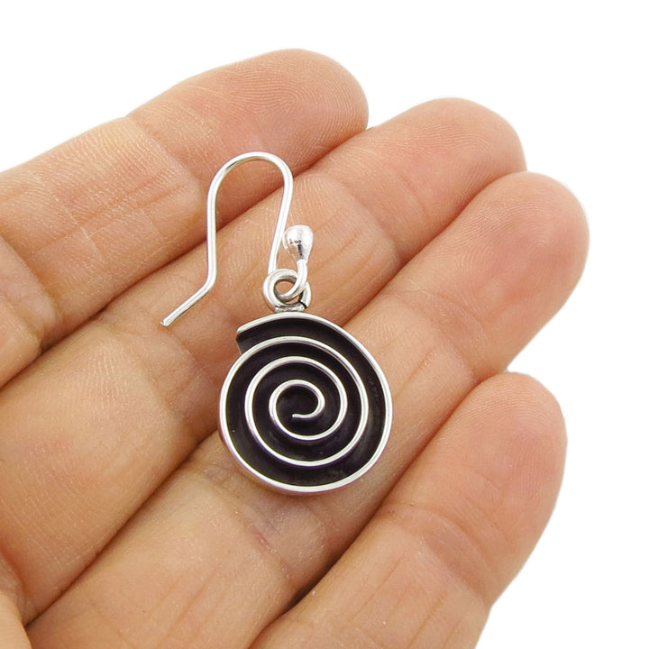 Silver Spiral Labyrinth Earrings