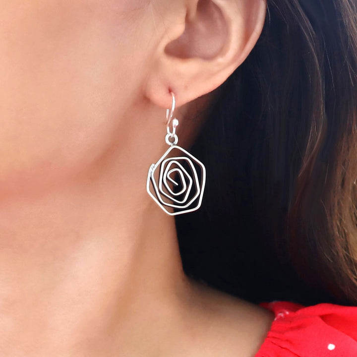 Silver Spiral Taxco Earrings