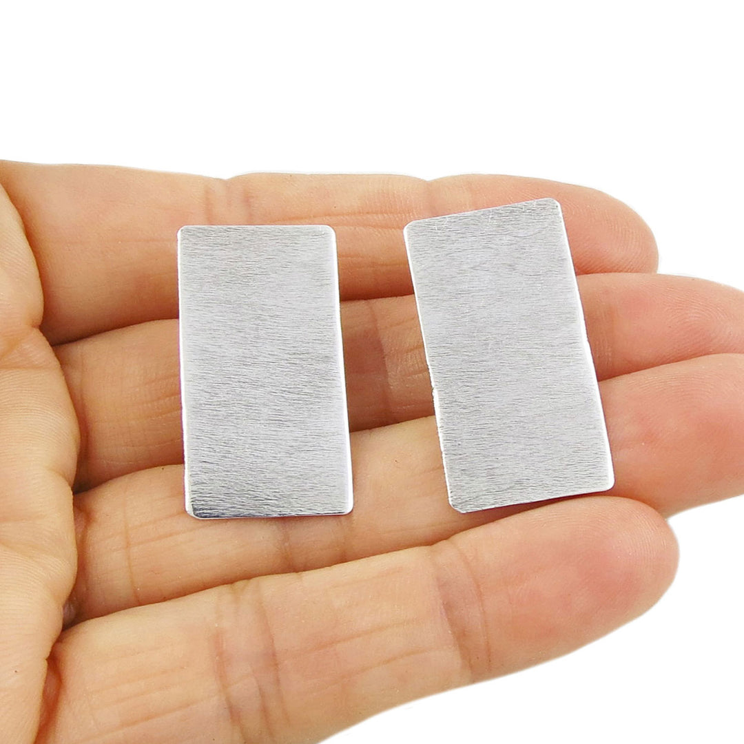 Women's Brutalist Rectangle Brushed Earrings