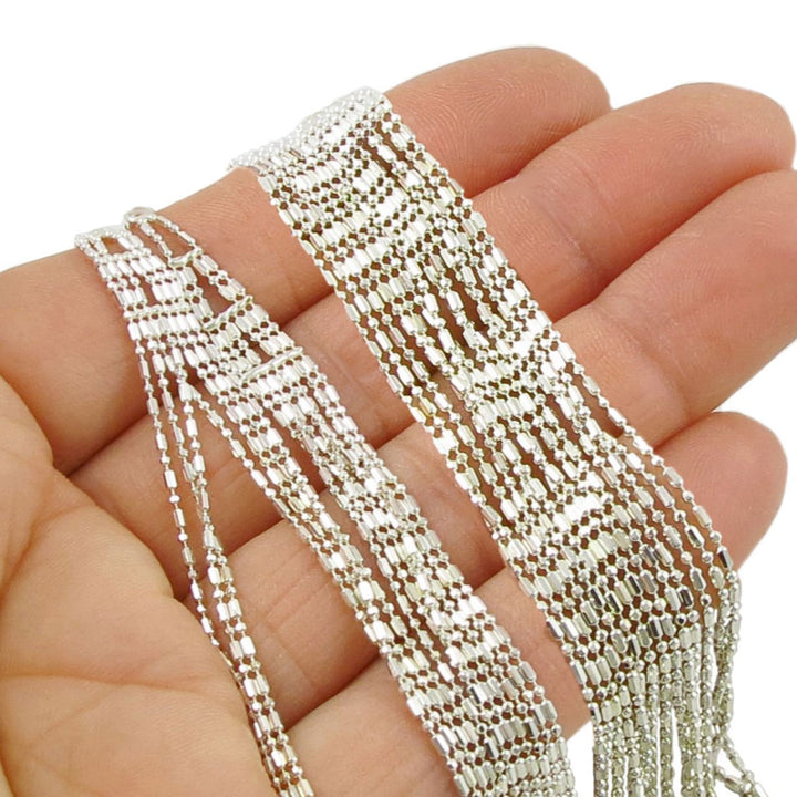 Long Fringe Earrings in 925 Silver