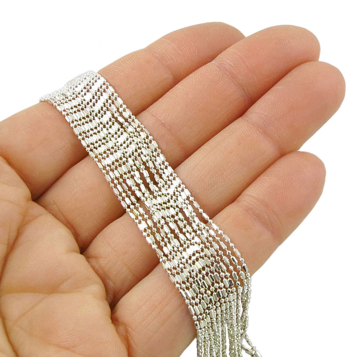 Long Fringe Earrings in 925 Silver