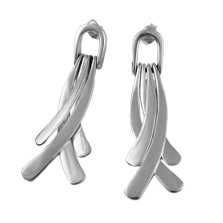 Long Sterling Silver Drop Earrings