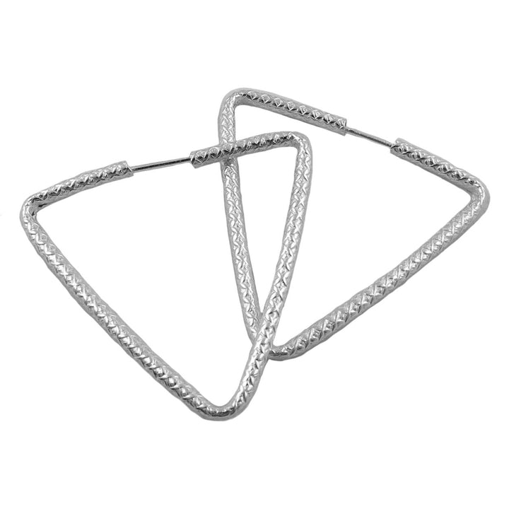 Triangle Hoop Sterling Silver Earrings