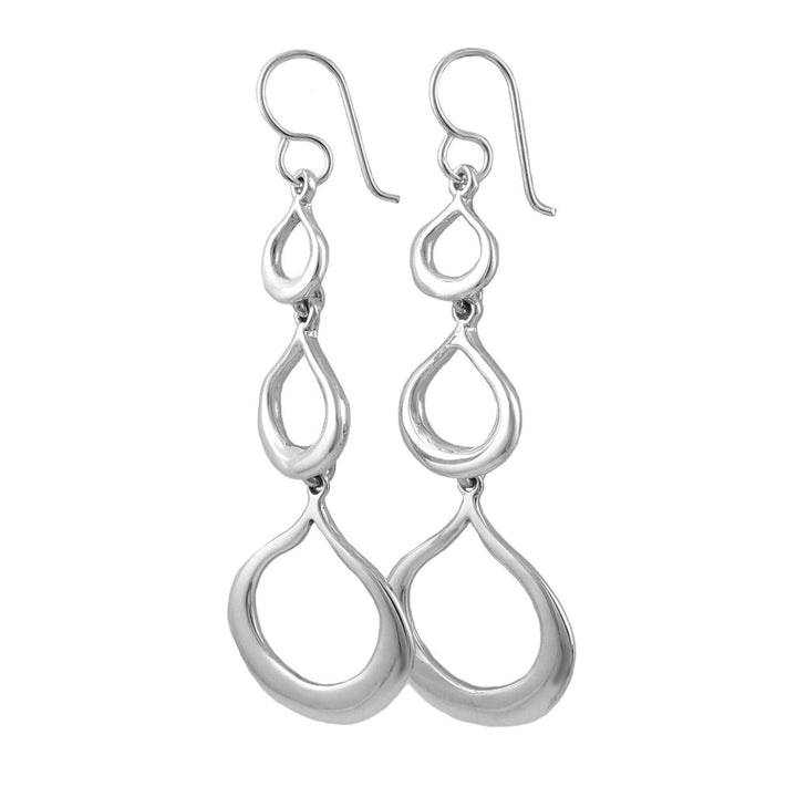 Long Sterling Silver Teardrop Earrings