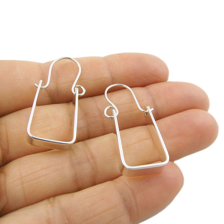 Silver Square Hoop Earrings