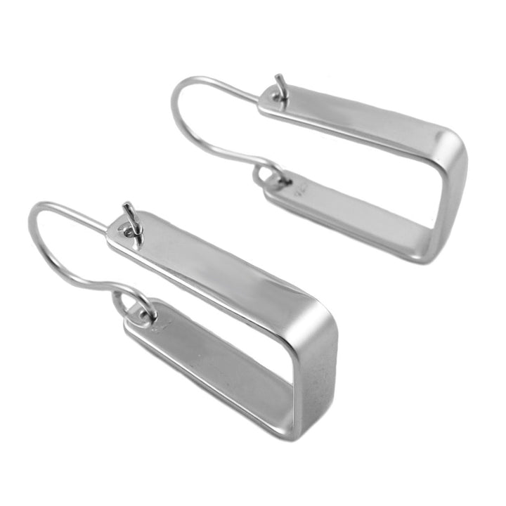 Silver Square Hoop Earrings