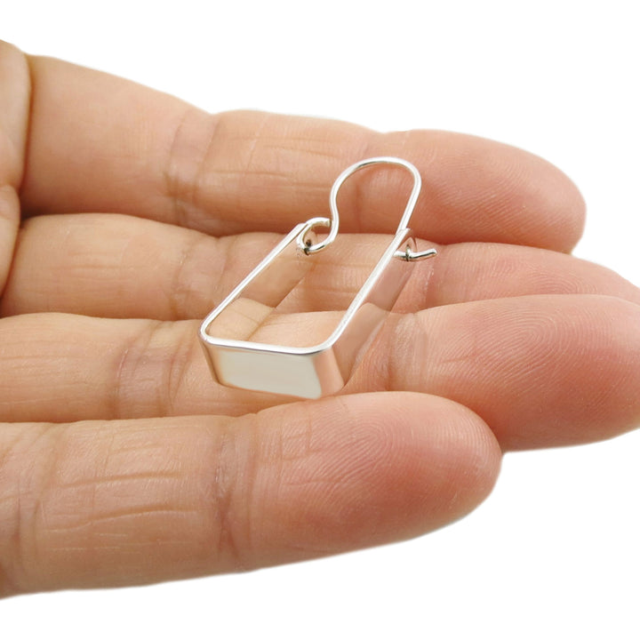 Silver Square Hoop Earrings