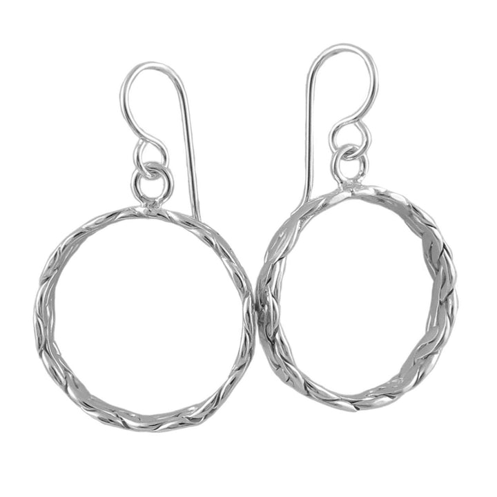 Chunky Hoop Sterling Silver Rope Earrings