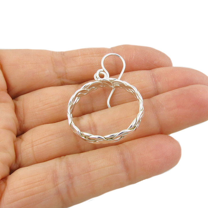 Chunky Hoop Sterling Silver Rope Earrings