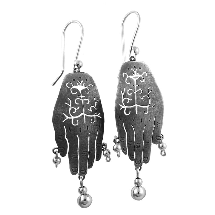 Maria Belen Silver Hand Earrings