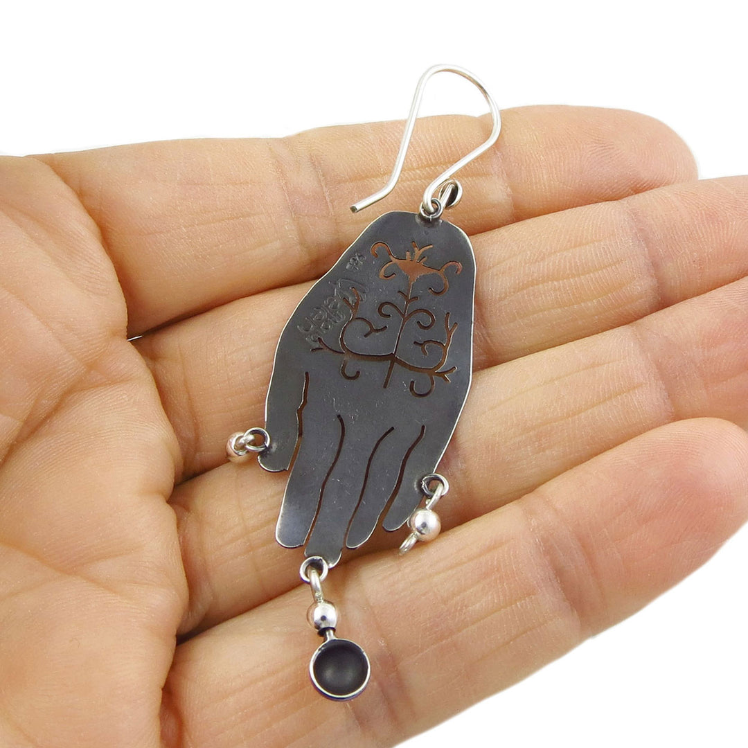 Maria Belen Silver Hand Earrings