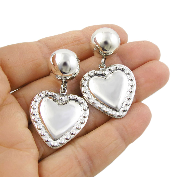 Maria Belen Love Heart Sterling Silver Earrings