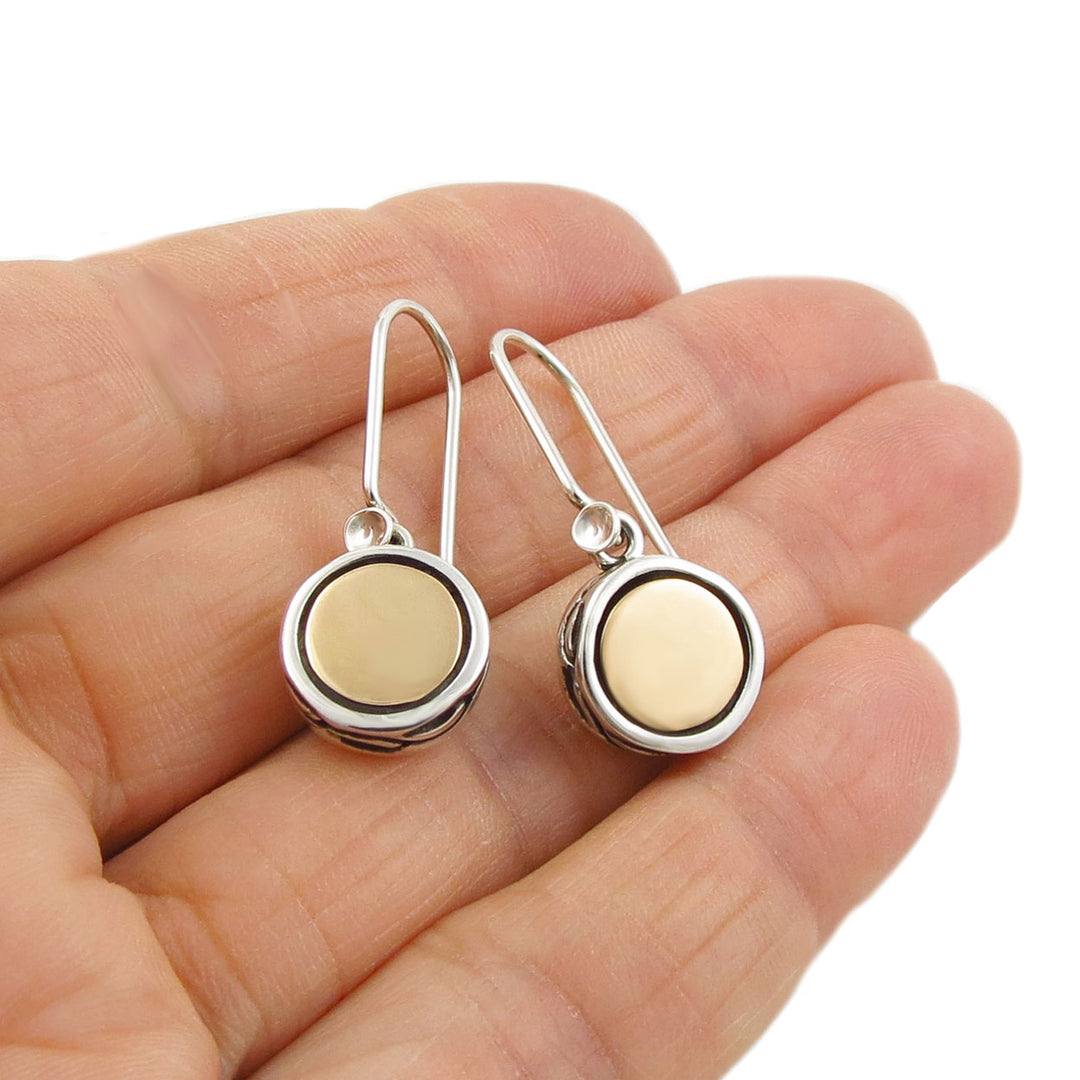 Silver Halo Copper Drop Earrings