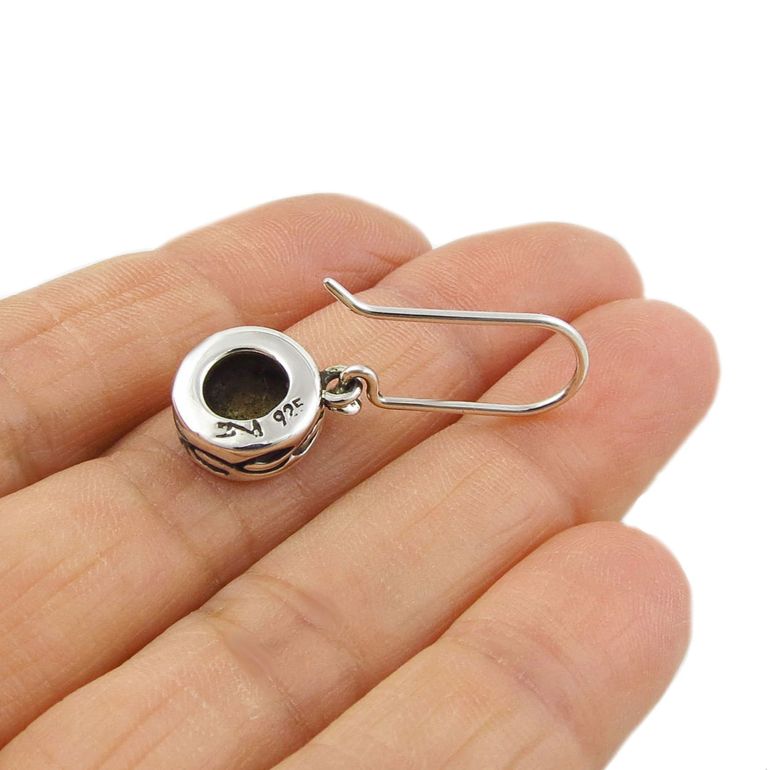 Silver Halo Copper Drop Earrings
