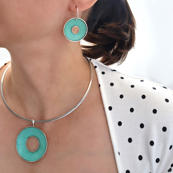 Large Patina Copper Hoop Earrings for Women