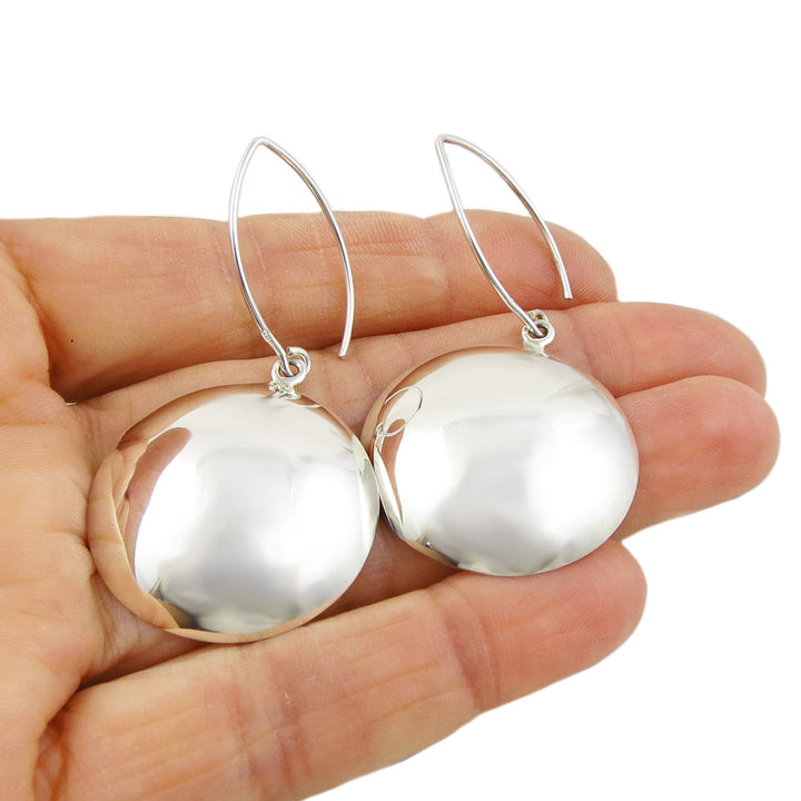 Large Circle Earrings in Sterling Silver
