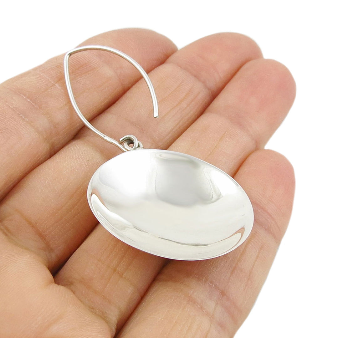 Large Circle Earrings in Sterling Silver