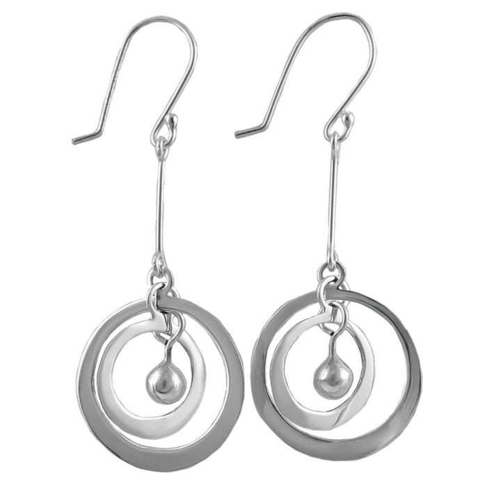 Double Sphere Silver Earrings