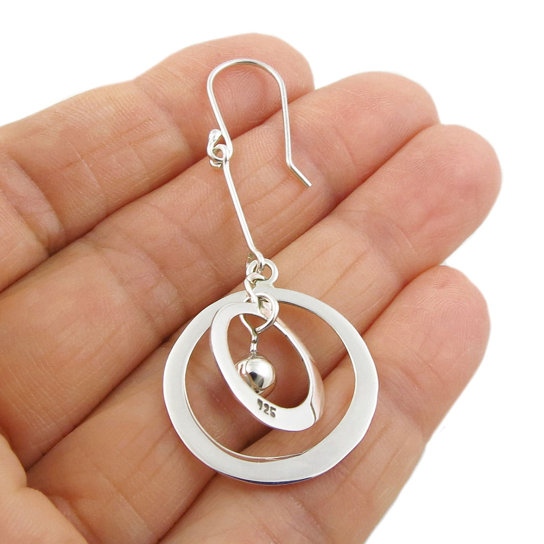 Double Sphere Silver Earrings